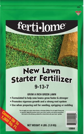 FERTILOME NEW LAWN STARTER FERTILIZER 9 13 7 4 LB Woerner Companies