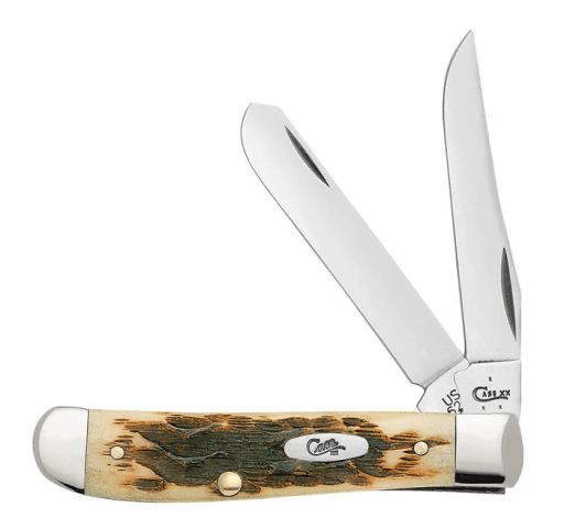 CASE KNIFE AMBER BONE SS - PEACH SEED JIG MINI TRAPPER (6207 SS)