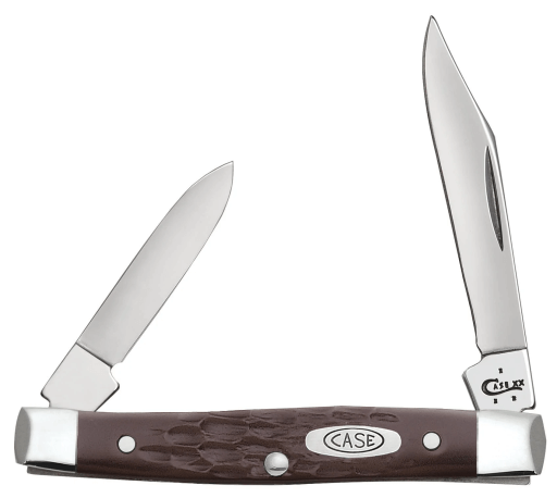 CASE KNIFE JIGGED BROWN SYNTHETIC - SMALL PEN (6233 SS)