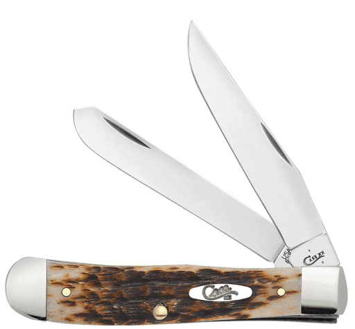 CASE KNIFE AMBER BONE SS - PEACH SEED JIG TRAPPER (6254 SS)
