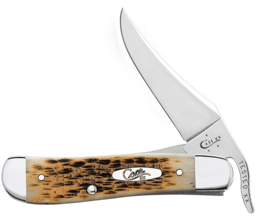 CASE KNIFE AMBER BONE SS - PEACH SEED JIG RUSSLOCK (61953L SS)
