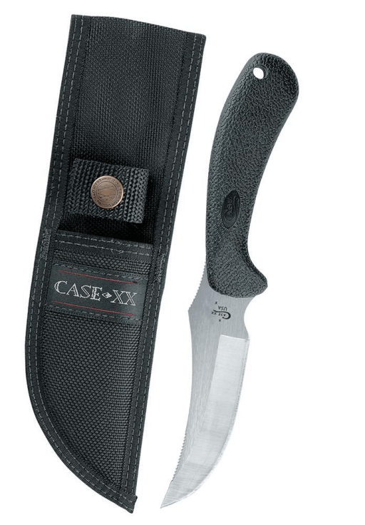 CASE KNIFE LIGHTWEIGHT RIDGEBACK HUNTER - BLACK SYNTHETIC WITH BALLISTIC NYLON SHEATH