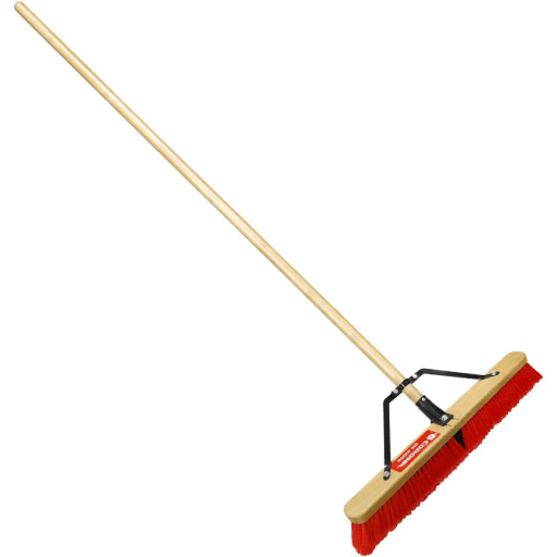 CORONA PUSH BROOM 24 IN WIDE TWO BRISTLES BAMBOO HANDLE 60 IN