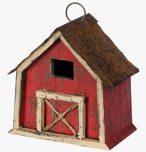 RED RUSTIC BARN BIRDHOUSE