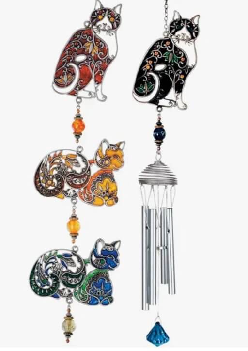 PEWTERWORKS CAT CHIME
