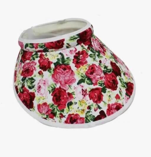 FLORAL GARDEN PRINT SUN VISOR