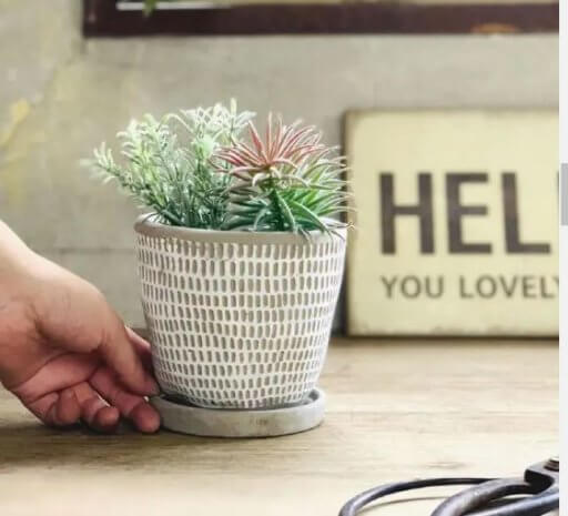 ELEMENTAL CEMENT PLANTER / DOT WHITE - Image 2