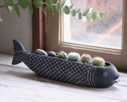 KOI PLANTER SMALL BLACK - Image 2