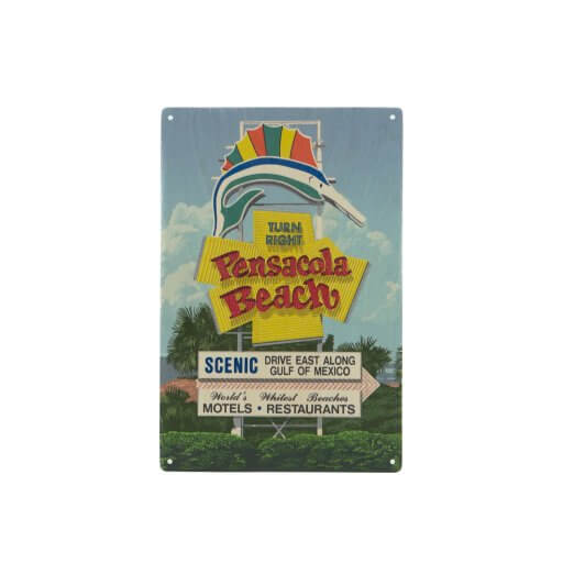 PENSACOLA BEACH SIGN  WALL DECOR 6INX9IN WOOD