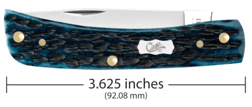 CASE KNIFE POCKET WORN PEACH SEED MEDITERRANEAN BLUE BONE SOD BUSTER JR - Image 2