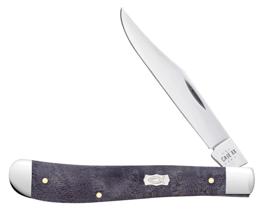 CASE KNIFE SMOOTH PURPLE CURLY MAPLE SLIMLINE TRAPPER