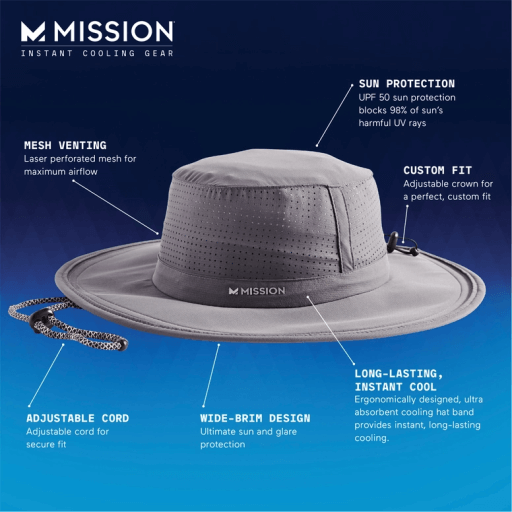 MISSION COOLING BOONIE HAT CHARCOAL - Image 2