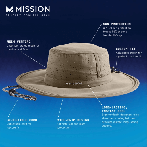 MISSION COOLING BOONIE HAT KHAKI - Image 2
